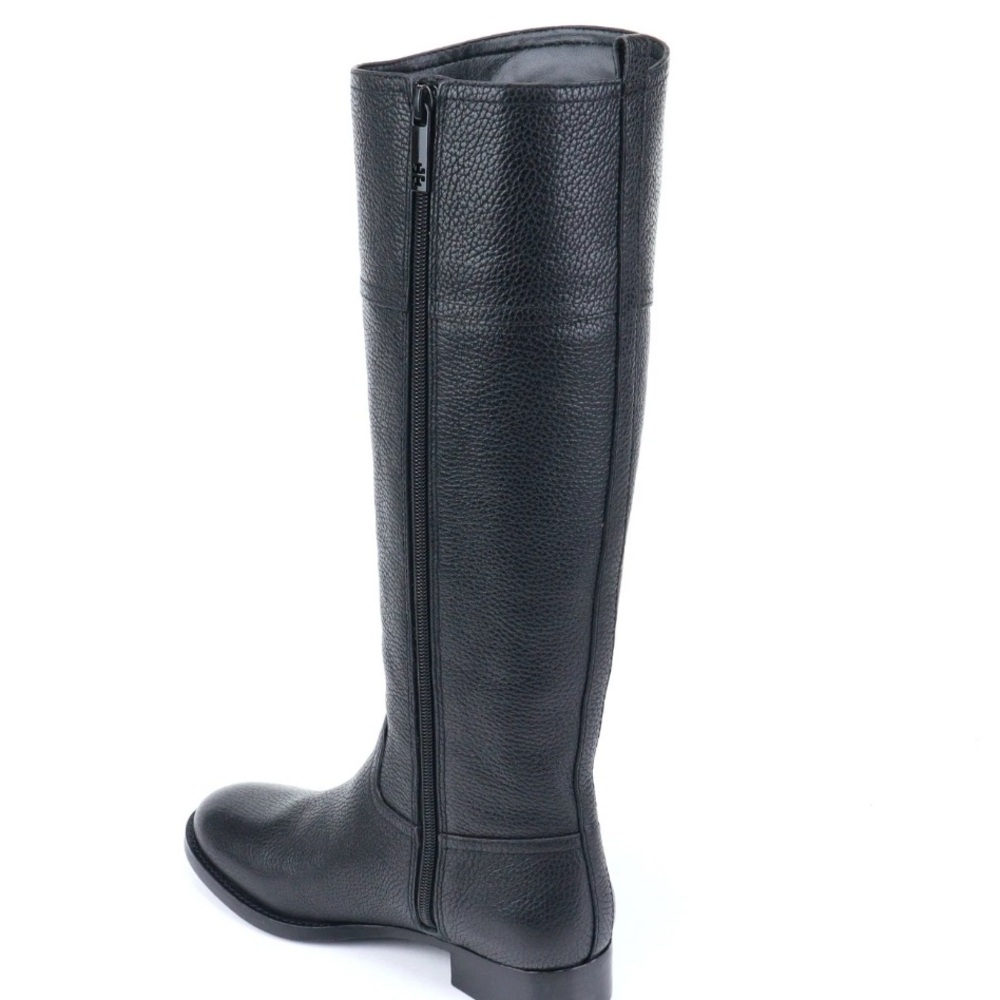 TORY BURCH Kiernan 35MM Black Riding Tumbled Leather Boots Size 7.5 - Picture 12 of 13